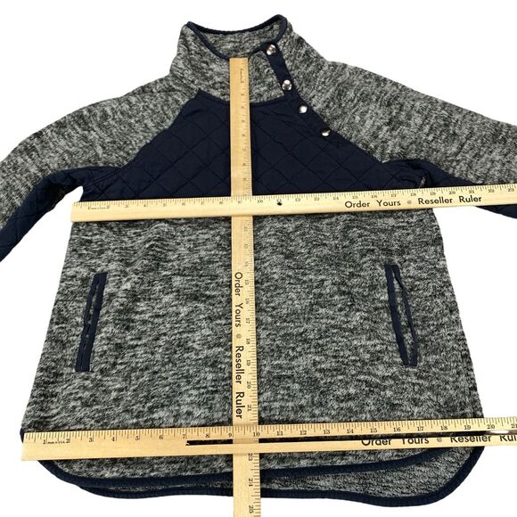 Abercrombie & Fitch Pullover Women's Small Gray Fleece Mock Neck Snap Button - Picture 3 of 16